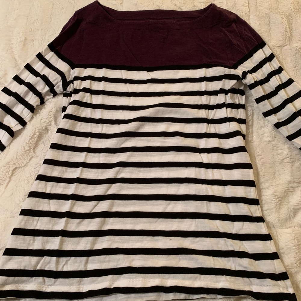 Loft Striped 3/4 Sleeve Tee